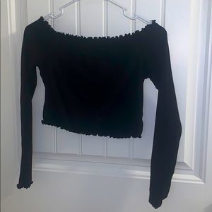 Off the shoulder black crop top